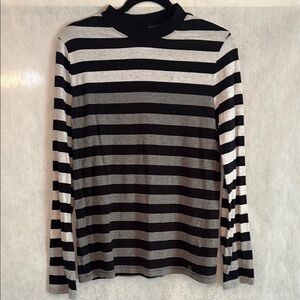 Calvin Klein Black and Gray Turtleneck Sweater